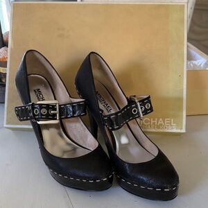 Michael Kors Black Heels with Buckle Detail